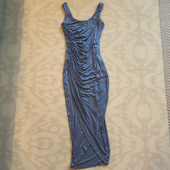 Bailey 44 Blue Ruched Midi Dress | Size Small - Picture 1 of 7